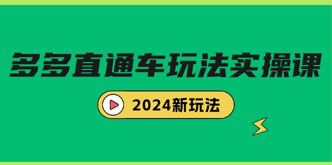 电商教程：多多直通车玩法实战课，2024新玩法（7节课）_抖汇吧