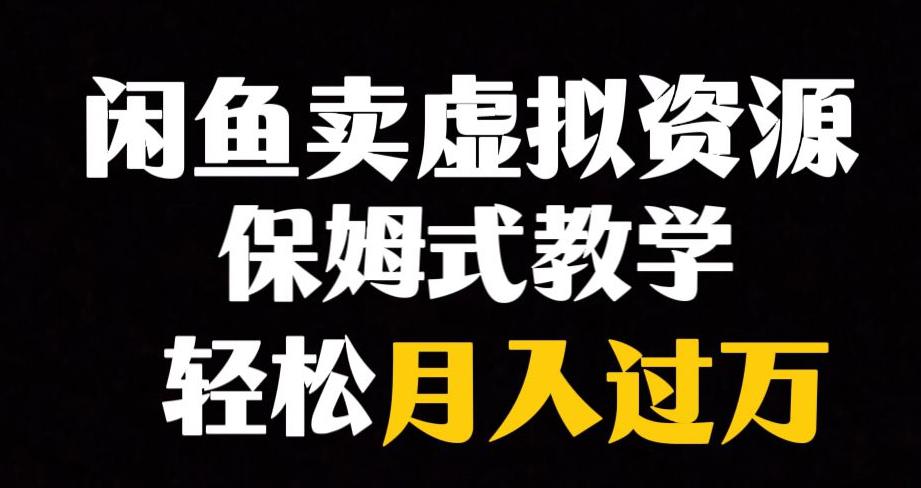 闲鱼小众暴利赛道，虚拟资源月入过万，轻松赚钱！_抖汇吧