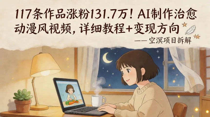 117条作品涨粉131.7W！AI制作治愈动漫风视频，详细教程+变现方向_抖汇吧