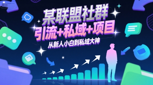 某联盟社群，引流+私域+项目，从新人小白到私域大神_抖汇吧