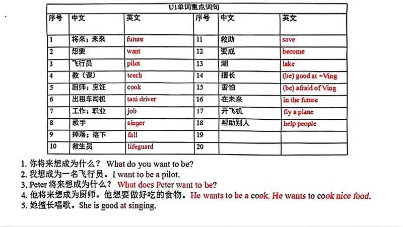 五年级上英语各单元单词和句子必背默写《沪教牛津版》