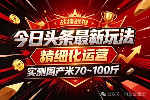 今日头条最新玩法，精细化运营，躺米，实测周产米 70~100 斤，兔米橡木，全新躺.zhuan模式_抖汇吧
