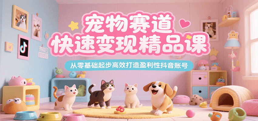 宠物赛道快速变现精品课，从零基础起步高效打造盈利性抖音账号_抖汇吧