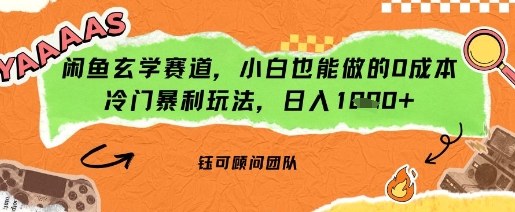 闲鱼玄学赛道，小白也能做的0成本冷门暴利玩法，日入多张_抖汇吧