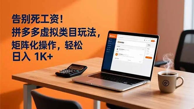 告别死工资！拼多多虚拟类目玩法，矩阵化操作，轻松日入 1K+_抖汇吧