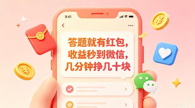 答题就有红包，收益秒到微信，几分钟挣几十块，学生党上班族宝妈都可以玩【揭秘】_抖汇吧