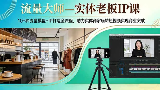 流量大师—实体老板IP课：10+种流量模型+IP打造全流程，助力实体商家玩转短视频实现商业突破_抖汇吧