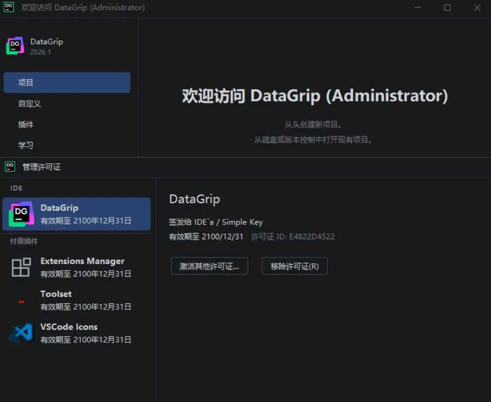 DataGrip v2026.1.0 高级版 DataGrip v2026.1.0 高级版