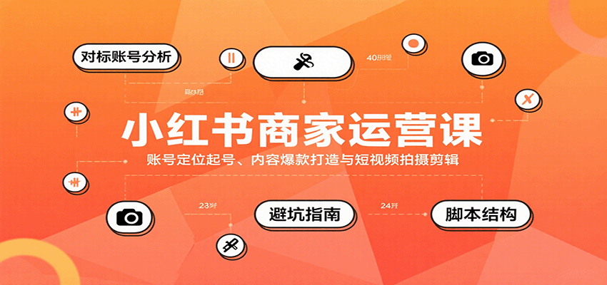 小红书商家运营课，账号定位起号、内容爆款打造与短视频拍摄剪辑_抖汇吧