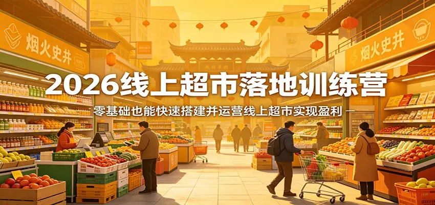 2026线上超市落地训练营，零基础也能快速搭建并运营线上超市实现盈利_抖汇吧