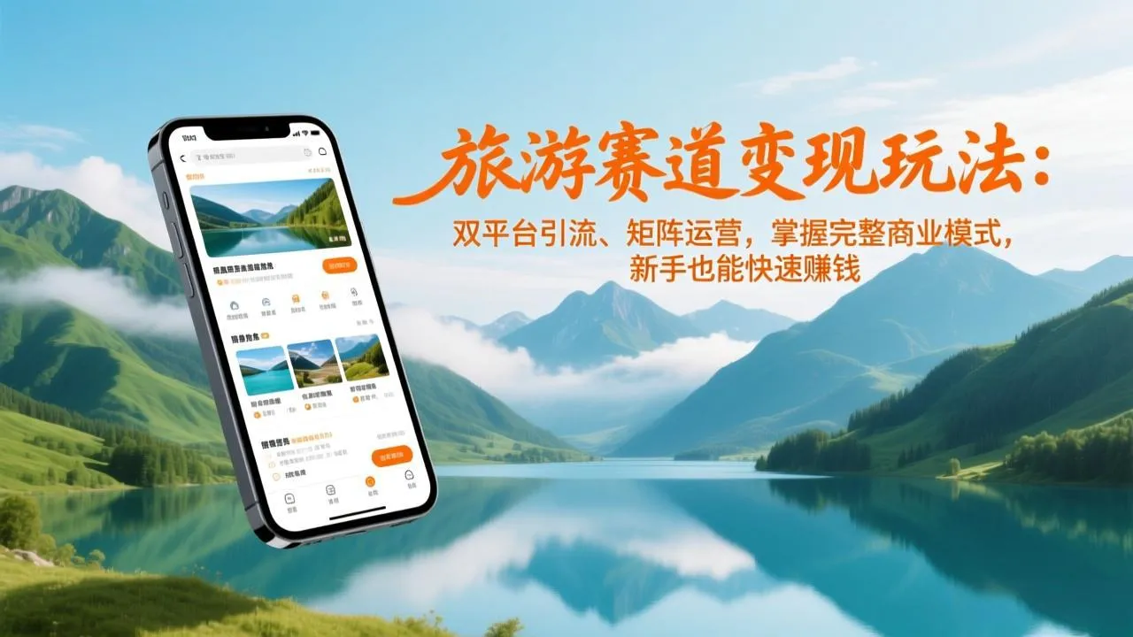 旅游赛道变现玩法：双平台引流、矩阵运营，掌握完整商业模式，新手也能快速赚钱_抖汇吧