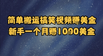 简单搬运搞笑视频挣美金，新手一个月入1k美金_抖汇吧