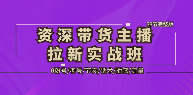 资深·带货主播拉新实战班，0粉号/老号/节奏/话术/播感/流量-38节完整版_抖汇吧