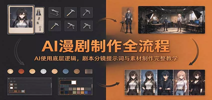 AI漫剧制作全流程：AI使用底层逻辑，剧本分镜提示词与素材制作完整教学_抖汇吧