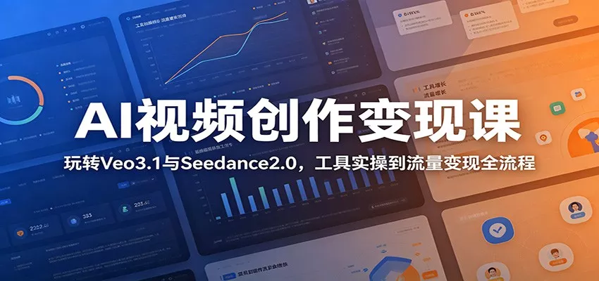 AI视频创作变现课：玩转Veo3.1与Seedance2.0，工具实操到流量变现全流程_抖汇吧