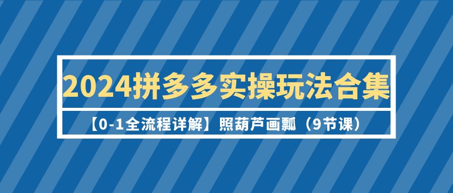 2024年拼多多运营实操玩法合集【0-1全流程详解】照葫芦画瓢（9节课）_抖汇吧
