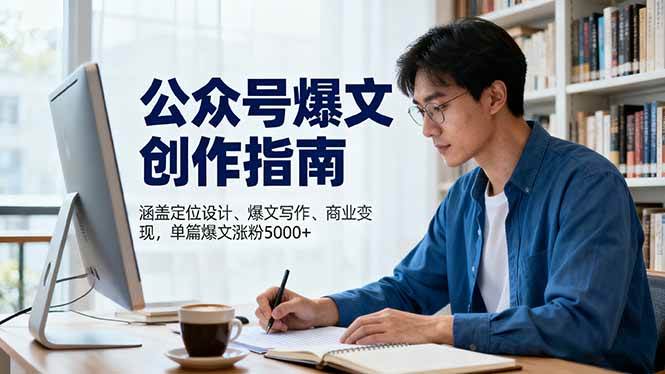 （16380期）公众号爆文创作指南，涵盖定位设计+爆文写作+商业变现，单篇爆文涨粉5000+_抖汇吧