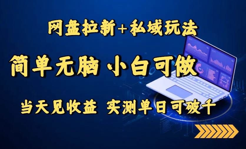 （15744期）网盘拉新+私域玩法，简单无脑，小白可做，当天见收益，实测单日可破千_抖汇吧