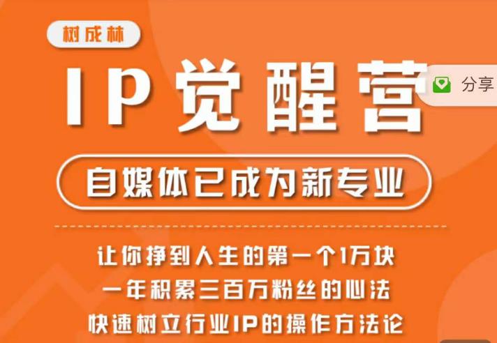 树成林·IP觉醒营，快速树立行业IP的操作方法论，让你赚到人生的第一个1万块_抖汇吧