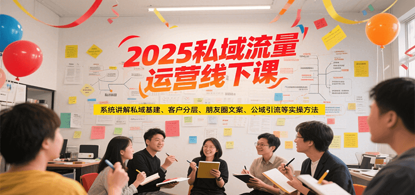 2025私域流量运营线下课，系统讲解私域基建/客户分层/朋友圈文案/公域引流等实操方法_抖汇吧