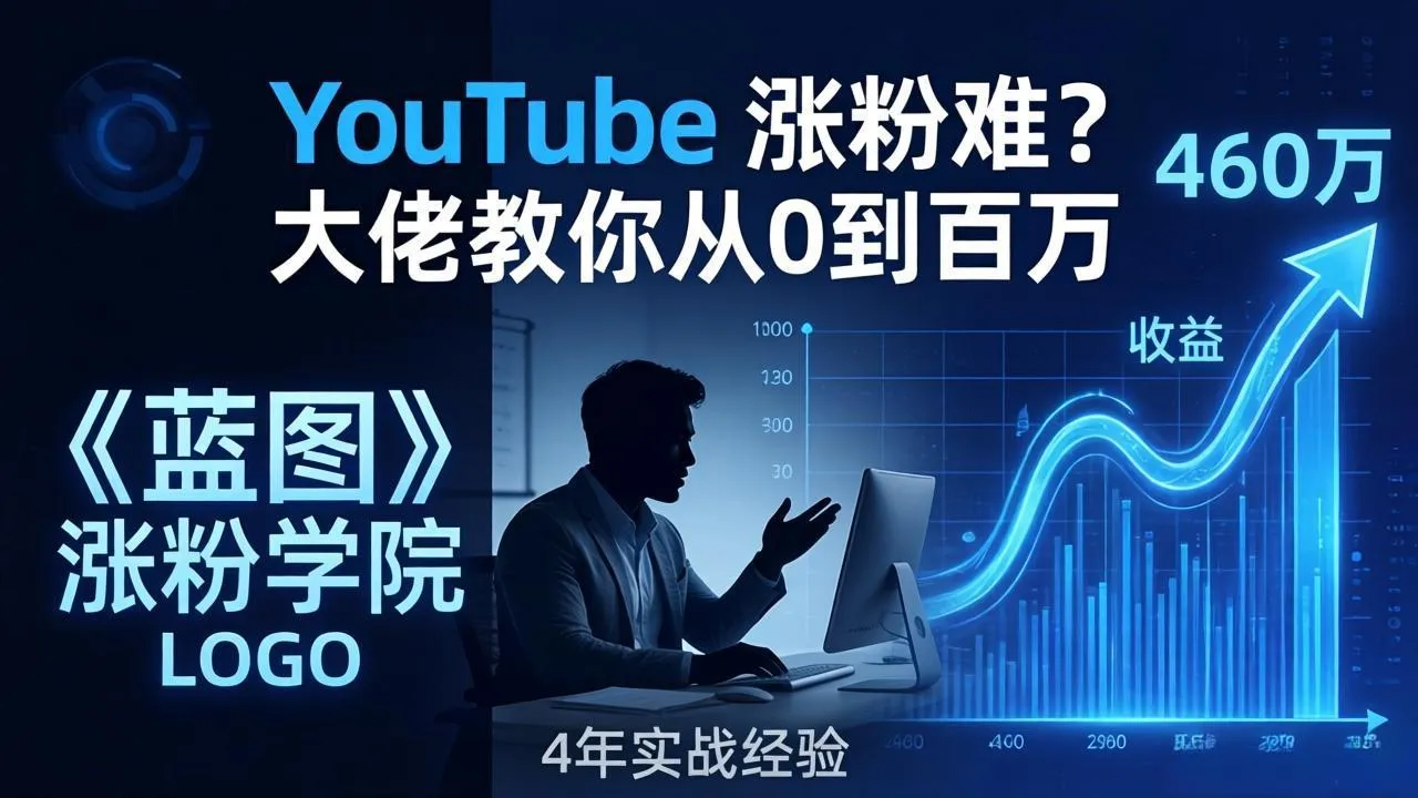 YouTube 涨粉难？《蓝图涨粉学院》：4 年赚 460 万的大佬教策略，从0到百万有路径！_抖汇吧