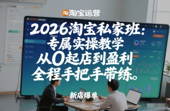 2026淘宝私家班：专属实操教学，从0起店到盈利，全程手把手带练（更新26年3月）_抖汇吧