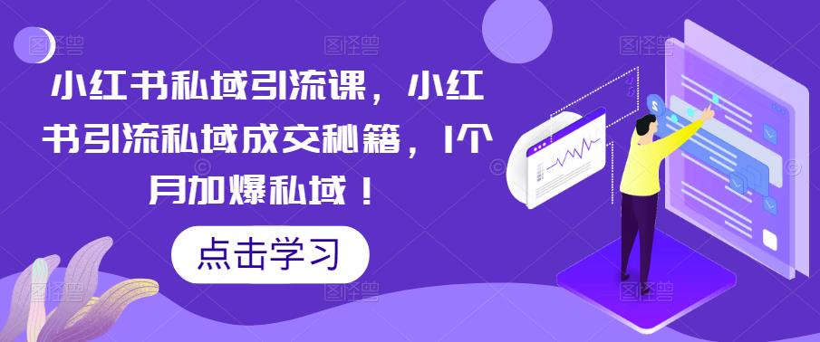 小红书私域引流课，小红书引流私域成交秘籍，1个月加爆私域！_抖汇吧