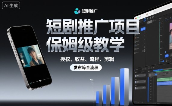 短剧推广项目保姆级教学，授权、收益、流程、剪辑，发布等全流程_抖汇吧