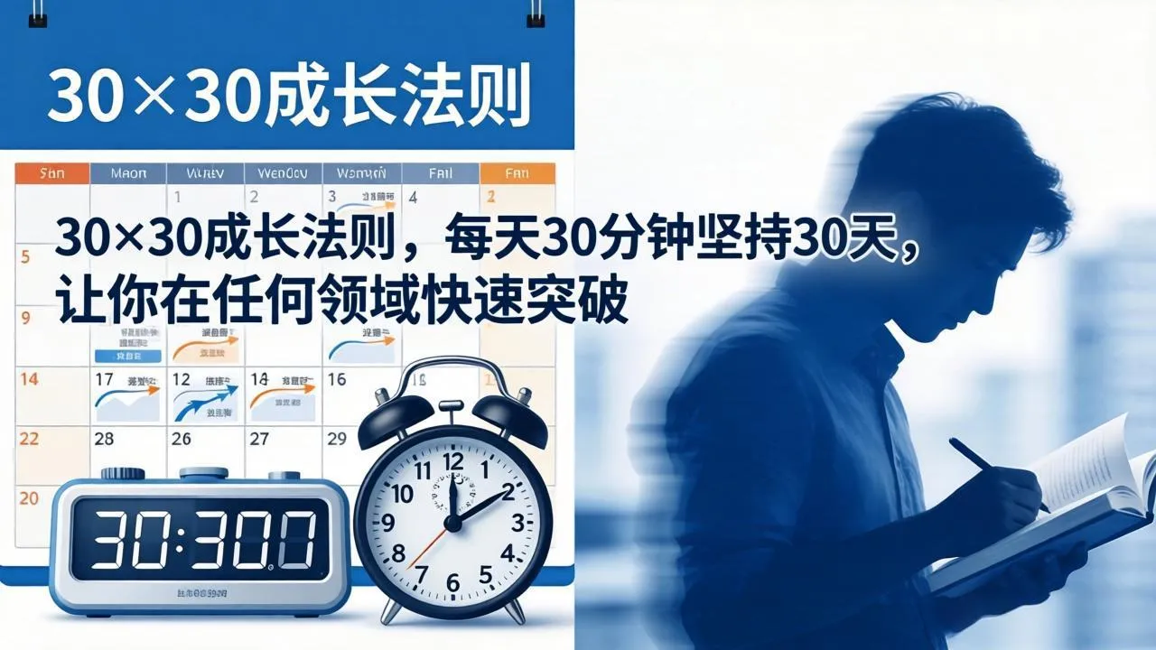 付费文章：30×30成长法则，每天30分钟坚持30天，让你在任何领域快速突破_抖汇吧