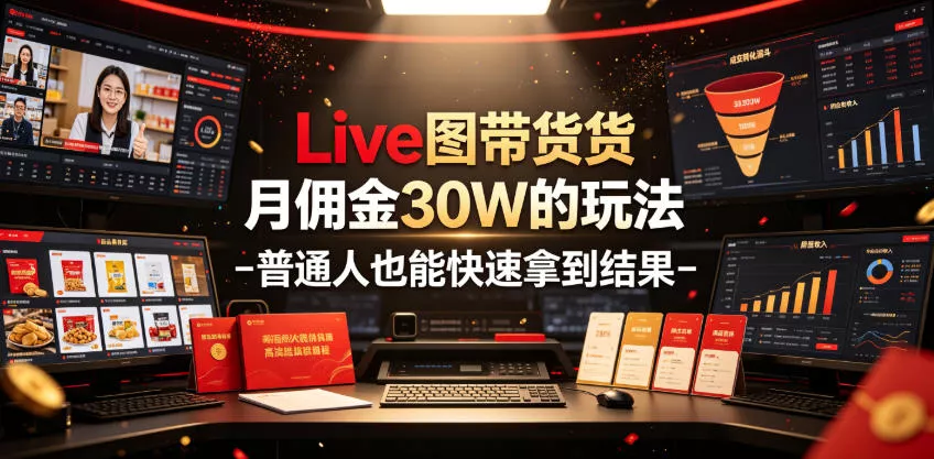 Live图带货月佣金30W的玩法-普通人也能快速拿到结果_抖汇吧