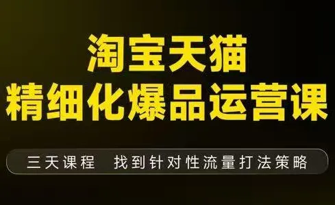猫课子幽·淘宝天猫精细化爆品运营【音频+字幕+文档】(9月12-14杭州线下课)_抖汇吧