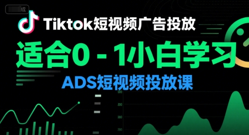 Tiktok短视频广告投放，适合0-1小白学习ADS短视频投放课_抖汇吧