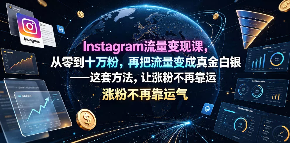 Instagram流量变现课，从零到十万粉，再把流量变成真金白银——这套方法，让涨粉不再靠运气【原创双语字幕】_抖汇吧