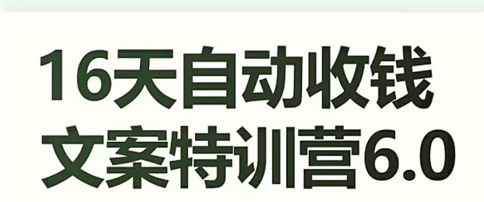 16天自动收钱文案特训营6.0，学会儿每天自动咔咔收钱_抖汇吧