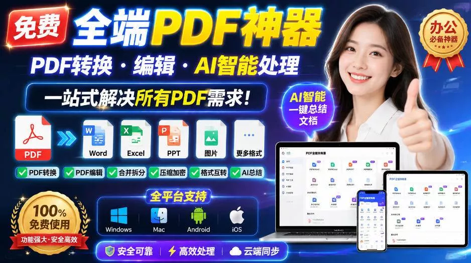 （20183期）免费全端PDF神器，PDF转换·编辑·AI智能处理，一站式解决所有PDF需求!_抖汇吧