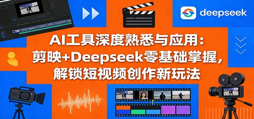 AI工具深度熟悉与应用：剪映+Deepseek零基础掌握，解锁短视频创作新玩法_抖汇吧