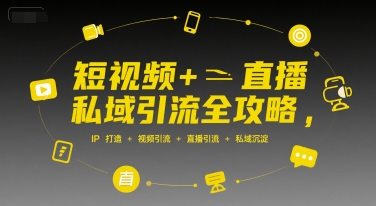 短视频+直播私域引流全攻略，IP打造 +视频引流 +直播引流 +私域沉淀_抖汇吧