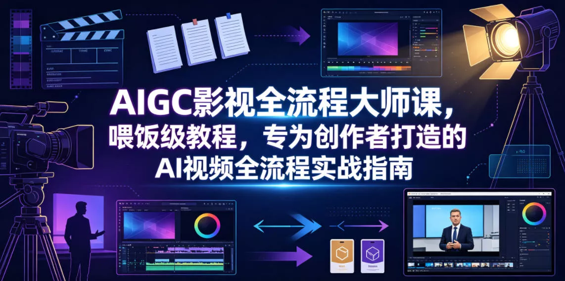 AIGC影视全流程大师课,喂饭级教程,专为创作者打造的AI视频全流程实战指南