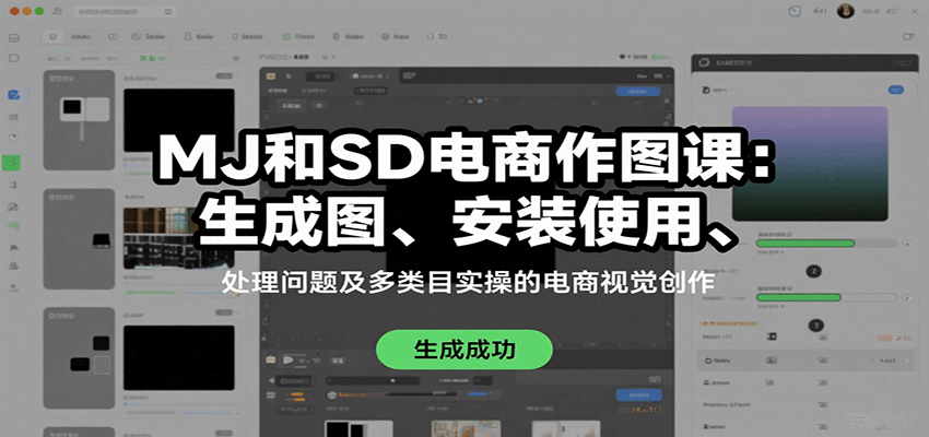 MJ和SD电商作图课：生成图、安装使用、处理问题及多类目实操的电商视觉创作_抖汇吧