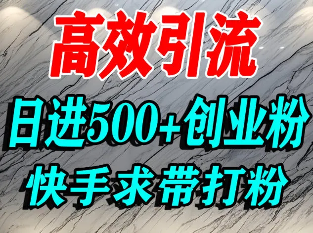 怎么打创业粉？快手求带视角精准引流创业粉，宝妈、学生群体日进500+精准流量_抖汇吧