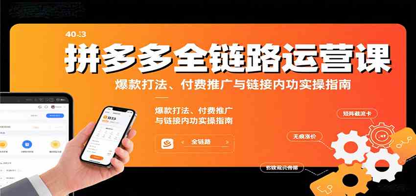 拼多多全链路运营课，爆款打法、付费推广与链接内功实操指南_抖汇吧