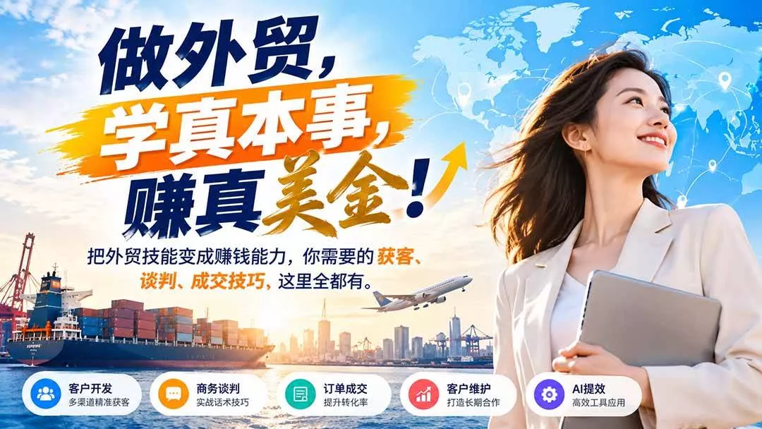 (21106期)做外贸,学真本事,赚真美金!把外贸技能变成赚钱能力,你需要的获客、谈判、成交技巧,这里全都有 (21106期)做外贸,学真本事,赚真美金!把外贸技能变成赚钱能力,你需要的获客、谈判、成交技巧,这里全都有