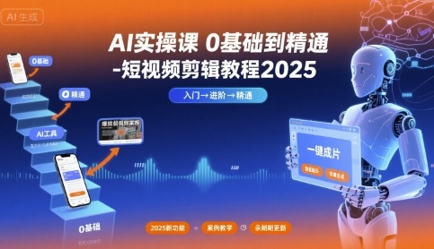 AI实操课0基础到精通-短视频剪辑教程2025_抖汇吧