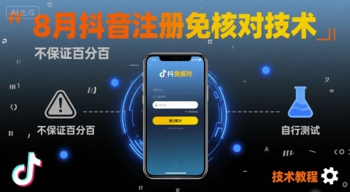 8月抖音注册免核对技术，不保证百分百，自测_抖汇吧