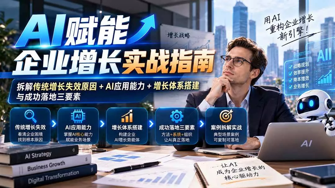 （20850期）【无水印】AI赋能企业增长实战指南：拆解传统增长失效原因+AI应用能力+增长体系搭建与成功落地三要素_抖汇吧