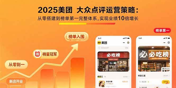 （15602期）2025美团 大众点评运营策略:从零搭建到榜单第一完整体系,实现业绩10倍增长_抖汇吧