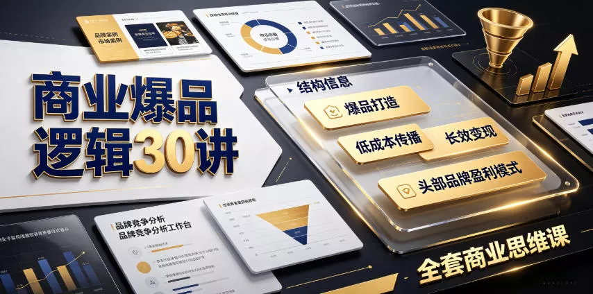 商业爆品逻辑30讲｜拆解各行各业头部品牌盈利模式，吃透爆品打造、低成本传播、长效变现全套商业思维课_抖汇吧