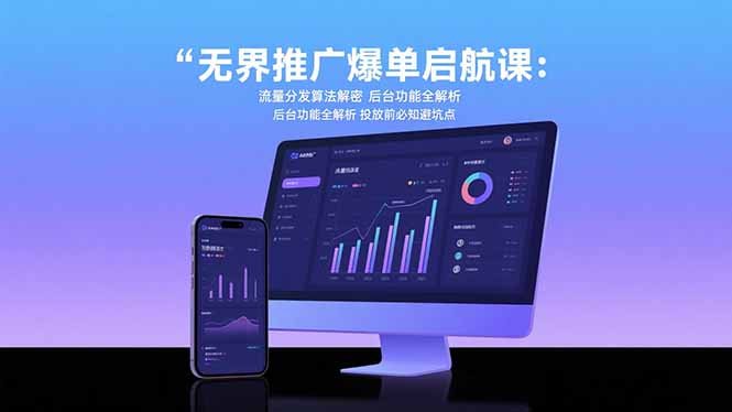无界推广爆单启航课：流量分发算法解密 后台功能全解析 投放前必知避坑点_抖汇吧