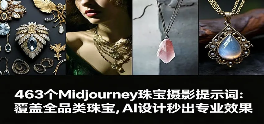 图片[1]_463个Midjourney珠宝摄影提示词：覆盖全品类珠宝，AI设计秒出专业效果_抖汇吧