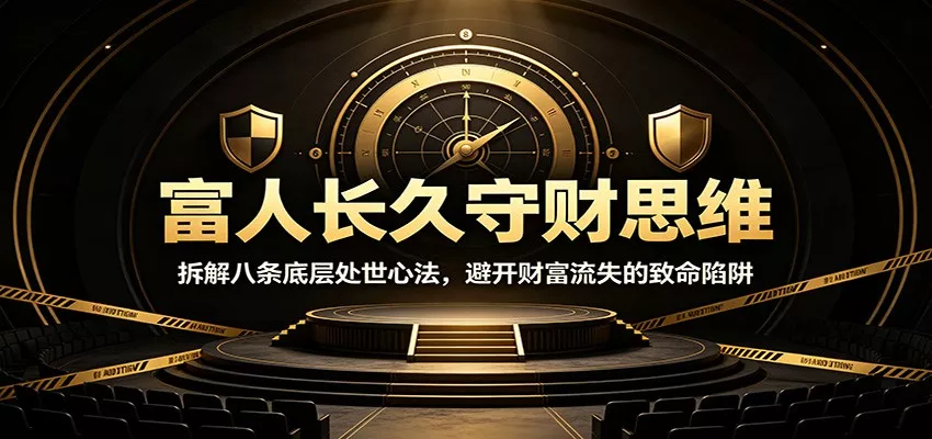 富人长久守财思维：拆解八条底层处世心法，避开财富流失的致命陷阱_抖汇吧